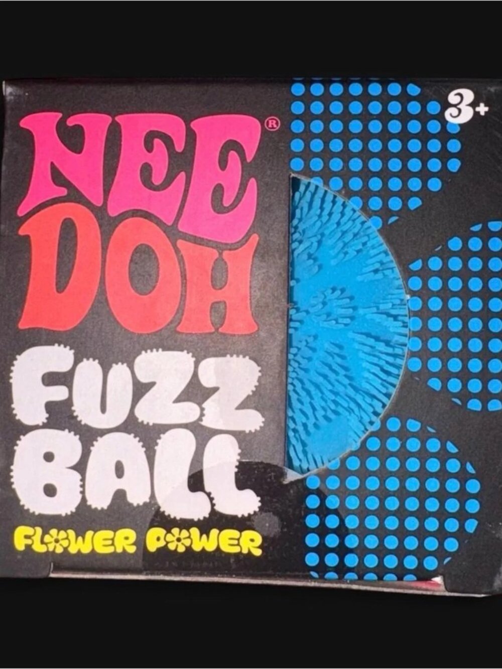 Needoh Fuzz ball flower power blue